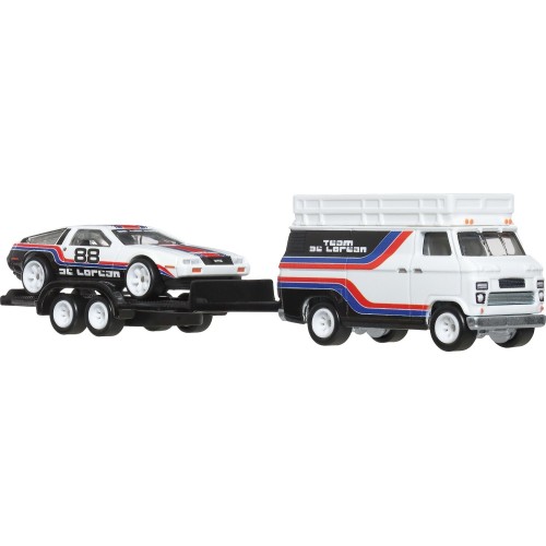 Mattel hot wheels hw συλλεκτικa αυτοκινητάκια - νταλίκα με αυτοκινητάκι hw delorean dmc12 FLF56 / JBM35 194735263646