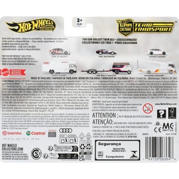 Mattel Hot Wheels Team Transport Truck & Race Car, Gift for Racing Collectors FLF56 / JBM35 194735263646