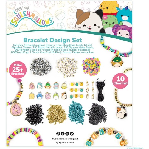 Horizon Group USA Original Squishmallows Bracelet Design Set, Cute and Friendship Bracelet Kit, Jewelry Making Kit, Charm Bracel