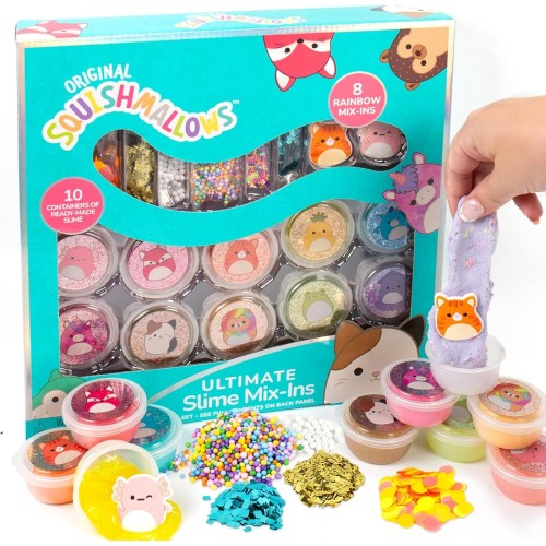 Horizon Group USA Squishmallows Original Ultimate Slime Mixins, Σετ 10 Slime, Glitter And Cloud Slime HG224698 194356246981