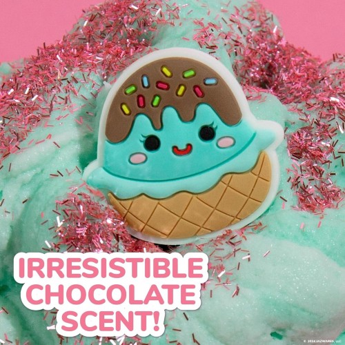 Horizon Group USA Original Squishmallows Maya The Ice Cream Premium Cloud Slime, Chocolate-scented, 8 Oz., Storage Container Wit