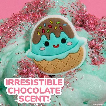 Horizon Group USA Original Squishmallows Maya The Ice Cream Premium Cloud Slime, Chocolate-scented, 8 Oz., Storage Container Wit