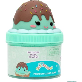 Horizon Group USA Original Squishmallows Maya The Ice Cream Premium Cloud Slime, Chocolate-scented, 8 Oz., Storage Container Wit