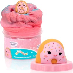 Horizon Group USA Original Squishmallows Dabria The Donut Premium Cloud Slime, Donut-scented, 8 Oz., Storage Container With Figu