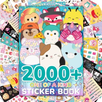 Horizon Group USA Original Squishmallows 2000+ One of a Kind Sticker Book, 43 Sticker Sheets, Kawaii Squishmallows Stickers for 