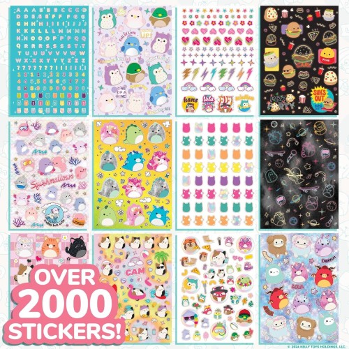 Horizon Group USA Original Squishmallows 2000+ One of a Kind Sticker Book, 43 Sticker Sheets, Kawaii Squishmallows Stickers for 
