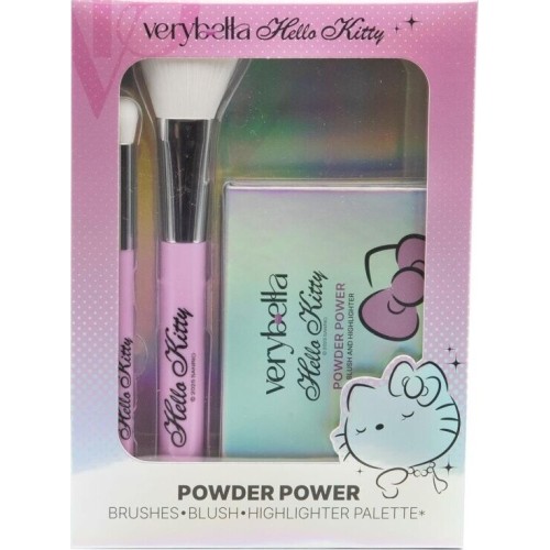 Giochi Preziosi Very Bella Hello Kitty Makeup Set Consisting Of Palette With Blush And Highlighter And 2 Face Makeup Brushes For