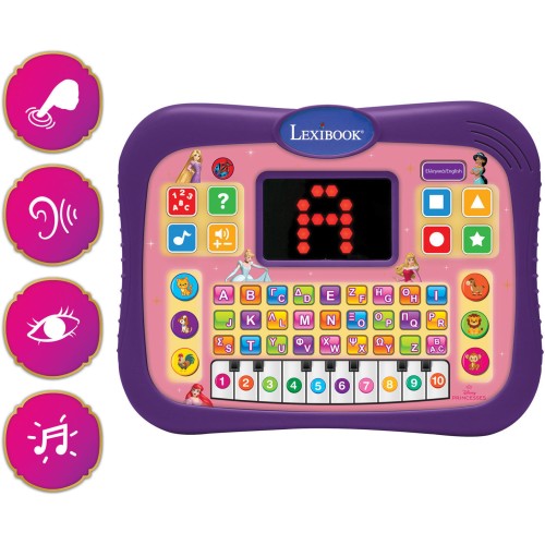 Lexibook Εκπαιδευτικό Δίγλωσσο Tablet – Disney Princess 3+ Ετών Δίγλωσσο Εκπαιδευτικό Tablet με Αγαπημένες Ηρωίδες Disney Prince
