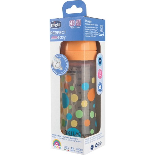 Chicco Plastic Perfect Easy Anti-colic Baby Bottle 330ml for 4+ Months A60-20245-20 8058664176090
