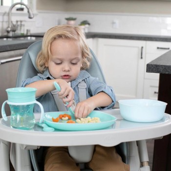 Chicco First Baby Cutlery, Neutral, Fork And Spoon, Small, Lightweight, Ready To Handle, Non-Slip Surface, 12M+, 2 Pieces, 0% Bp