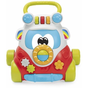 Chicco Happy Hippy 2-in-1 toddler game with manual activity center, colorful toddler bus with 4 large wheels, learning toy for b