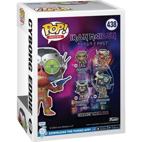 Funko pop! rocks: iron maiden - cyborg eddie 438 vinyl figure 80487 889698804875