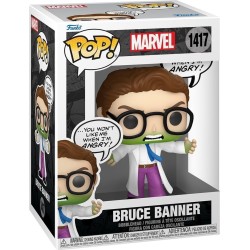 Funko pop! comics: marvel - bruce banner (don't make me angry) 1417 bobble-head vinyl figure 82766 889698827669