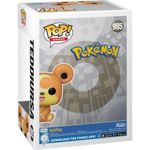 Funko pop! games: pokemon - teddiursa 985 vinyl figure 70936 889698709361