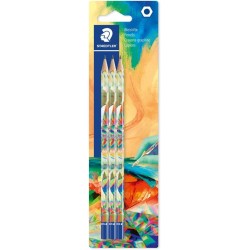 Staedtler 170 pencil, hexagonal pencil, easily erasable and sharpenable, blister card with 3 pencils in HB, 170bk3e2-2 170BK3E2-