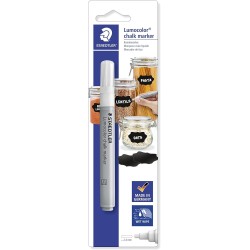 Staedtler chalk marker Lumocolor, white, opaque on smooth surfaces, can be wiped with a damp cloth, round tip, line width approx