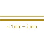 Staedtler metallic pen with round fiber tip, line width 1-2 mm, opaque on light and dark paper, easy to wipe off smooth surfaces