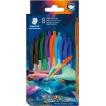 Staedtler Ball 4230 M triangular ballpoint pen, line width M approx. 1.00 mm, for relaxed writing, cardboard case with 8 ballpoi