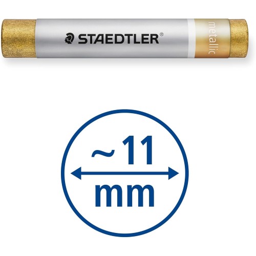 Staedtler Metallic Oil Pastels Design Journey, Shiny Color Effects on Light and Dark Paper, Waterproof, 11 mm Diameter, 6 Oil Pa
