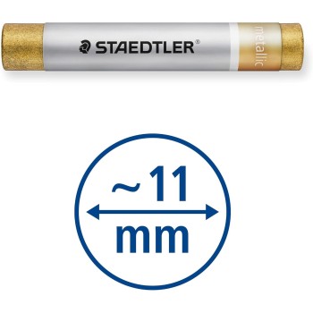 Staedtler Metallic Oil Pastels Design Journey, Shiny Color Effects on Light and Dark Paper, Waterproof, 11 mm Diameter, 6 Oil Pa