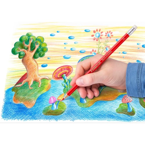 Staedtler ξυλομπογιές noris erasable (12 τεμάχια) με γόμα 144 50NC12 4007817144312