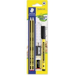Staedtler Noris 120 pencil, made from upcycled wood, hardness HB, high book strength, made in Germany, blister card with 2 HB pe