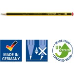 Staedtler student set with 2 x Noris 120 pencils made from upcycled wood in hardness HB, 1 x ballpoint pen stick blue, 1 x ruler