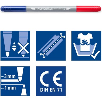 Staedtler μαρκαδόροι σετ 6 τεμαχίων με διπλό άκρο 3280C6E2-2 4007817167137