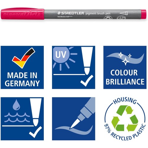 Σετ μαρκαδόρους staedtler pigment brush 371 - 12 βασικά χρώματα 371 C12-1 4007817096994