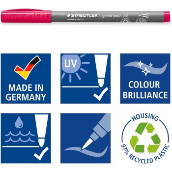 Σετ μαρκαδόρους staedtler pigment brush 371 - 12 βασικά χρώματα 371 C12-1 4007817096994