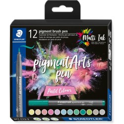 Σετ μαρκαδόρους staedtler pigment brush 371 - 12 παστέλ χρώματα 371 C12-2 4007817097021