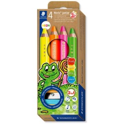Staedtler 3-in-1 colored pencil Noris Junior colored pencil, wax crayon and watercolor pencil, extra break-proof, ideal for chil