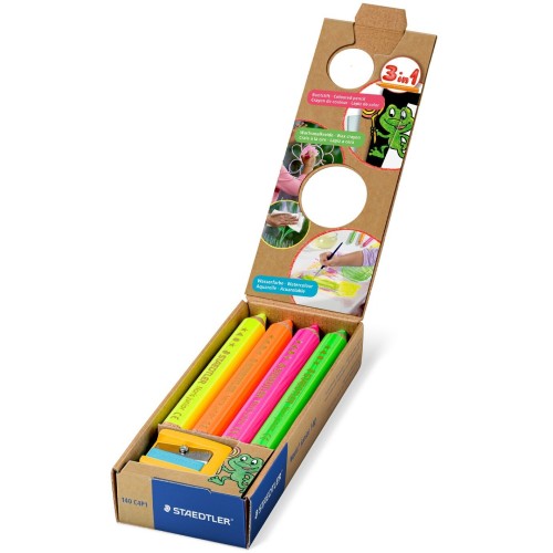Staedtler ξυλομπογιές 3 σε 1 noris junior, πολύχρωμα, 4 τεμάχια 140 C4P1 4007817160381
