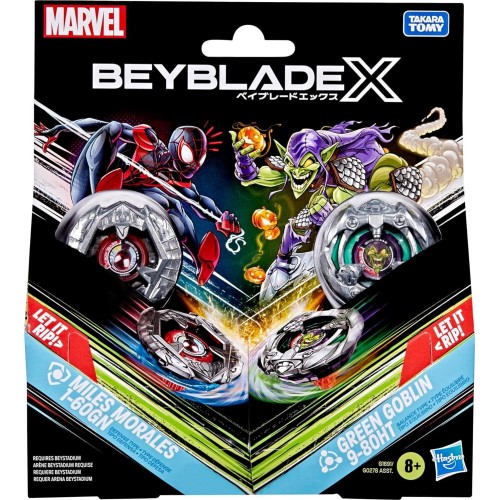 Hasbro beyblade x and  collab miles morales 1-60gn vs green goblin 9-80ht G0278 / G1691 5010996305725