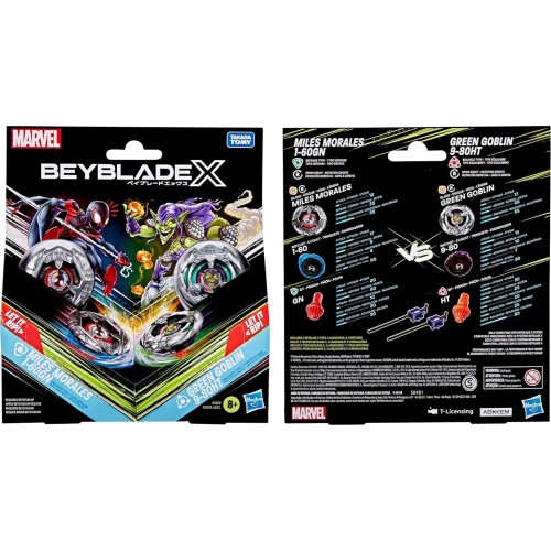 Hasbro beyblade x και collab miles morales 1-60gn vs green goblin 9-80ht G0278 / G1691 5010996305725