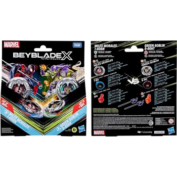 Hasbro beyblade x and  collab miles morales 1-60gn vs green goblin 9-80ht G0278 / G1691 5010996305725