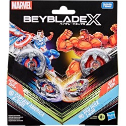Hasbro beyblade x and collab, captain america 4-70gb vs red hulk 1-80r G0278 / G1690 5010996305718