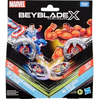 Hasbro beyblade x and  collab, captain america 4-70gb vs red hulk 1-80r G0278 / G1690 5010996305718
