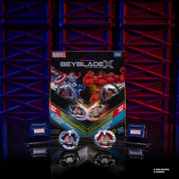 Hasbro beyblade x and  collab, captain america 4-70gb vs red hulk 1-80r G0278 / G1690 5010996305718