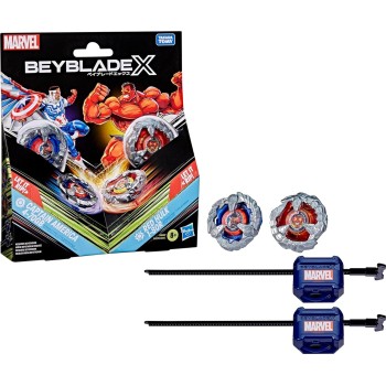 Hasbro beyblade x and  collab, captain america 4-70gb vs red hulk 1-80r G0278 / G1690 5010996305718