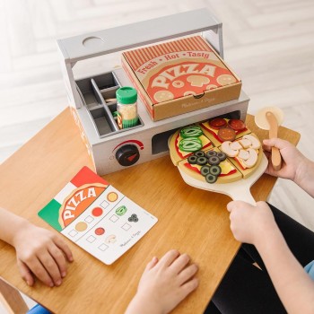 Melissa and Doug Melissa & Doug Pretend Play: Wood - Top Bake Pizza Counter Playset (6074890) 6074890 681147005419