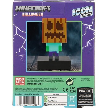 paladone icons: minecraft - zombie jack o lantern light PP15302MCF 5056577765663