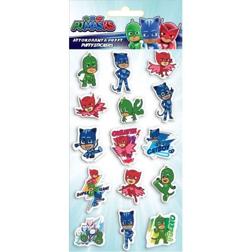 Diakakis imports Αυτοκόλλητα Puffy 10x22ek PJ Masks 000484292 5205698606281