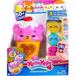 Jazwares 4" Pink Cupcake Tiger Kutie With 3 Kups Featuring Surprise Collectible Lil Kutie Micro Figures - Ages 5+ JWKK0001 19172