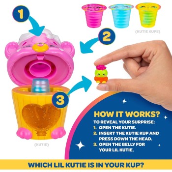 Jazwares Kutie Kups- Συσκευή Kutie 10Εκ. Με 3 Κάψουλες Ροζ Cupcake Tiger Kutie JWKK0001 191726798989