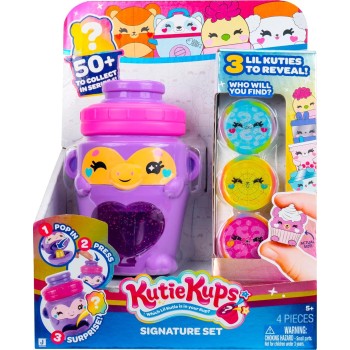 Jazwares 4" Purple Water Bottle Monkey Kutie With 3 Kups Featuring 1.5" Surprise Collectible Lil Kutie Figures - Ages 5+ JWKK000