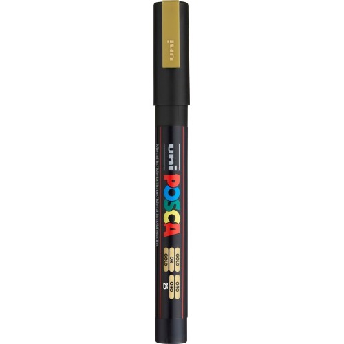 Uni-ball Mitsubishi Pencil posca fine bullet tip marker - gold PC-3M(E) ΧΡΥΣΟ 4902778915929