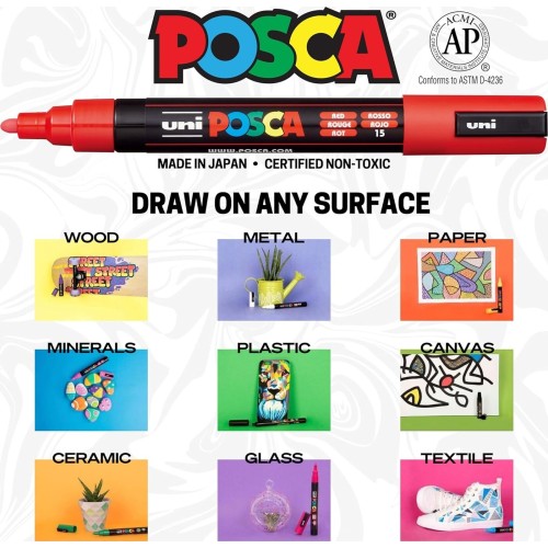 Uni-ball Mitsubishi Pencil Μαρκαδόρος Ζωγραφικής UNI Posca PC-3M 0.9mm-1.3mm - μαύρο PC-3M(E) ΜΑΥΡΟ 4902778915776