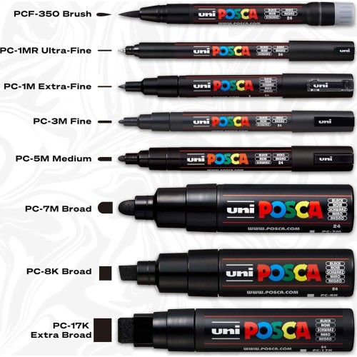 Uni-ball Mitsubishi Pencil Μαρκαδόρος Ζωγραφικής UNI Posca PC-3M 0.9mm-1.3mm - μαύρο PC-3M(E) ΜΑΥΡΟ 4902778915776