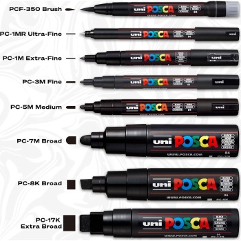 Uni-ball Mitsubishi Pencil Μαρκαδόρος Ζωγραφικής UNI Posca PC-3M 0.9mm-1.3mm - μαύρο PC-3M(E) ΜΑΥΡΟ 4902778915776